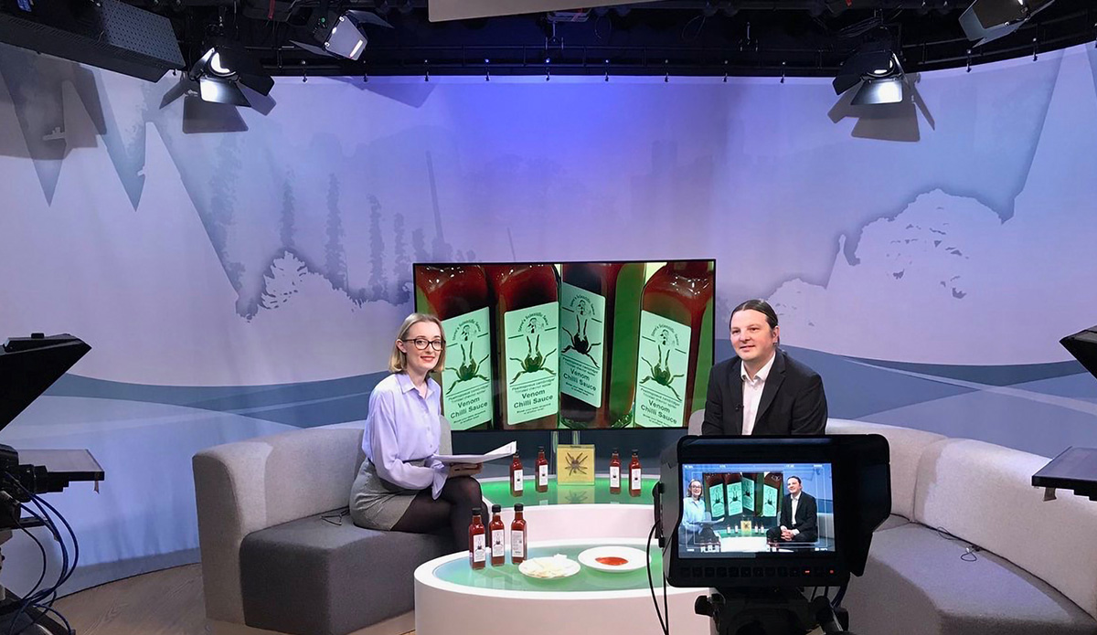 design of green screen television tv studio